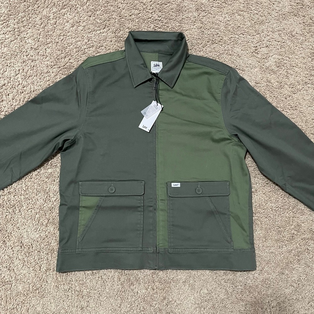 Lee Chetopa Jacket Men Medium Green Olive Bermuda Grove Workwear Patchwork Chore